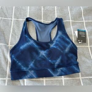 GAP Fit T back sports bra Blue Tie Dye Size XS NWT